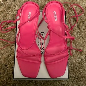 GUESS Pink Ankle Strap Heels